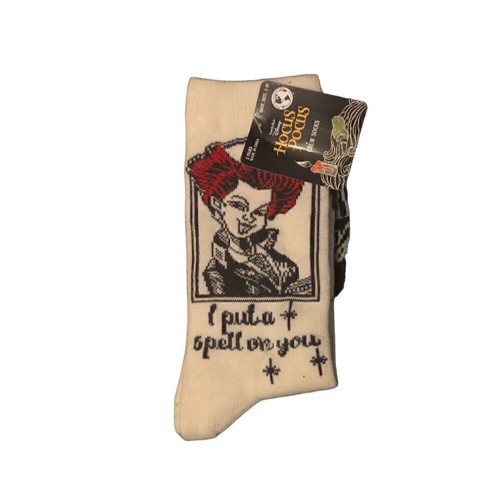 Hocus Pocus The Movie 2 Pair Women Halloween Crew Socks I Put A Spell On You NWT